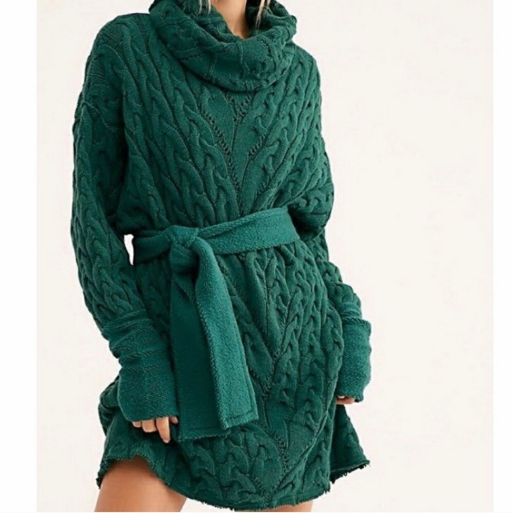 Free People Cable Knit Sweater Dress / Tunic - Picture 4 of 11
